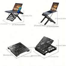 Dudukan Laptop yang Dapat Diatur, Dudukan Portabel untuk Laptop 17,3 Inci, Tinggi Dapat Diatur di Meja, Dilengkapi dengan Tempat Ponsel Khusus - A - View 4