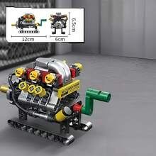 600pcs Engine Building Block Model, Mechanical Engineering Construction Blocks, Collectible Model Gift For Block Enthusiasts, Suitable As Home Decor And Birthday Gift, Halloween, Christmas Gift - Multicolor - View 11