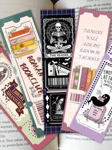 30pcs Book Lovers Club Bookmarks Decorative Small Cards Books Decorative Cards Reading Labeling Cards - A - View 4