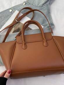BAILEE Túi tote PU thời trang, có thể xách tay hoặc đeo vai với dây đeo rời, phù hợp với trang phục thời thượng, cũng là lựa chọn quà tặng tuyệt vời - Nhiều màu - Xem 7