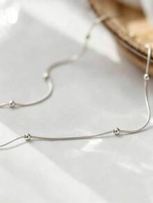 1 dây chuyền nam bằng thép không gỉ dạng xích rắn đính hạt trang trí, phong cách thu hút, phù hợp đeo hàng ngày và dạo phố - vòng cổ - Xem 8