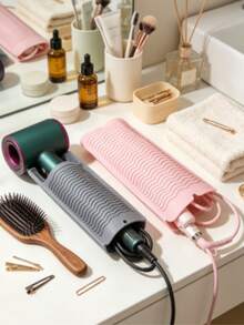 1pc Portable Double-Layer Silicone Heat-Resistant Mat With Storage Bag, Suitable For Hair Straightener And Curling Iron, Hair Styling Tool Travel Storage Bag, Bedroom And Bathroom Organizer, Travel Essential - Multicolor - View 9