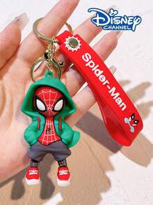 Disney Hooded Spider Keychain, Cartoon Superhero Silicone Pendant With Braided Wrist Strap Car Key Chain, Fashionable Bag Charm Pendant Small Gift For Women, Suitable For Daily Matching - Multicolor - View 6