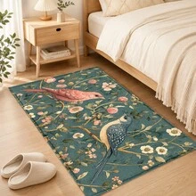 1pc Vintage Floral & Bird Pattern Printed Faux Cashmere Kitchen Mat, Absorbent Kitchen Floor Mat, Kitchen Rug, Long Runner Mat, Sink Front Mat, Suitable For Kitchen, Bathroom, Entryway, Hallway, Laundry Room And Home Decor - Multicolor - View 7