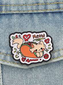 Taco Cat Enamel Pin Funny Food Pet Cartoon Lapel Badge For Backpack Jacket Decor - Multicolor - View 4