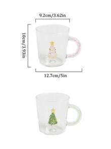 1 buah Mug Kaca dengan Pohon Natal Terintegrasi, Pegangan Berlian Berkilau, Peralatan Makan Liburan yang Istimewa, Cocok untuk Teh Sore, Teh Hitam dan Teh Herbal, Cangkir Latte Art Kedai Kopi, Hadiah Dekorasi Liburan - MultiWarna - View 6