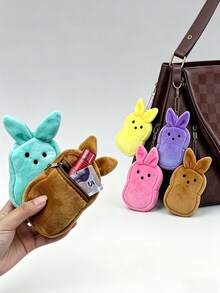 Portable Cartoon Rabbit Shaped Coin Purse Earphone Bag Lipstick Holder, Suitable For Daily Travel Storage, Also A Top Choice For Holiday Gifts - Multicolor - View 2