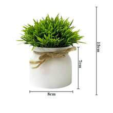 1/3pcs Mini Artificial Potted Plants, Realistic Faux Greenery Lawn Potted Plants, Small Fake Plant Decor, Suitable For Home Desktop, Office, Wedding Party Indoor Decoration - Multicolor - View 12
