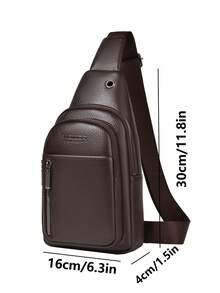 Business Casual PU Chest Bag, Multi-Pocket, Multi-Function Chest Bag, Practical For Daily Outings, Commuting, School, Back To School Season - Multicolor - View 14
