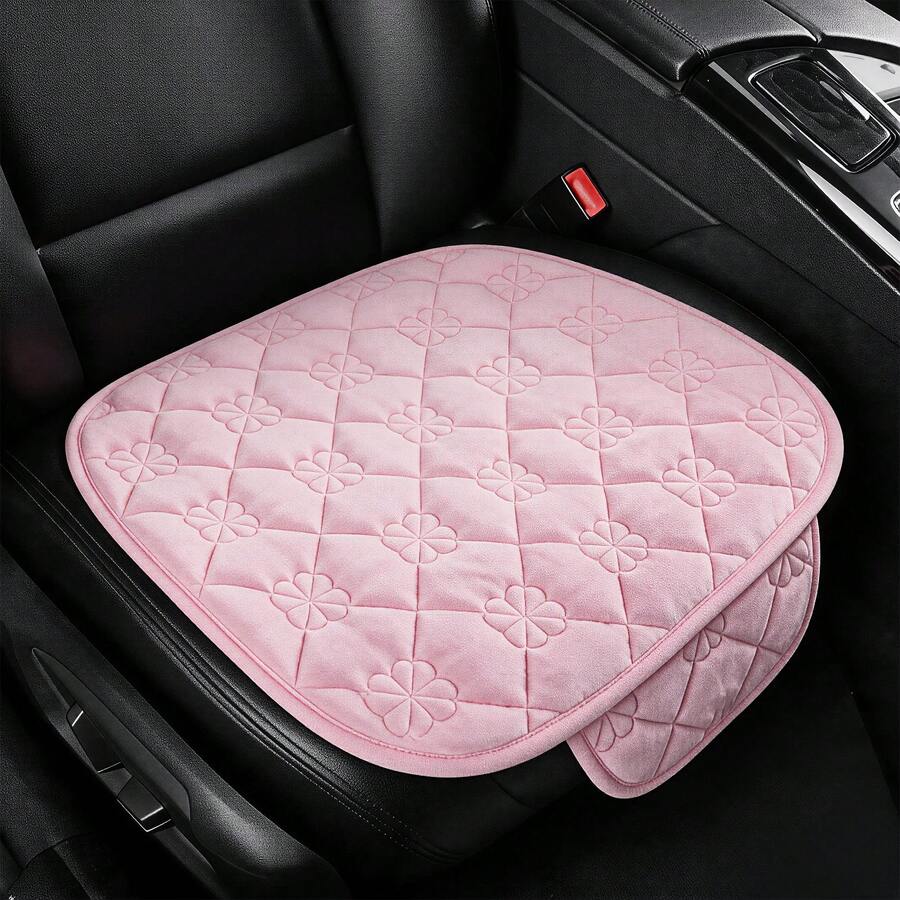 1pc Car Seat Cushion, New Petal Exquisite Design, With Storage Bag, Front Row Single Piece, Plush Material, Comfortable And Warm, No Binding, Breathable, All-Season Single Seat Pad, Suitable For Sedan, MPV, SUV, Truck, RV - Petal - View 1