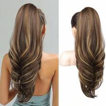 Clip-In Ponytail Extension 24 Inch Long Wavy Multi-Layer Clip-In Ponytail Hair Piece High Ponytail Soft Hair Piece For Women Deep Ginger - Multicolor - View 9