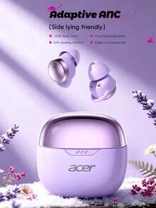 Acer OHR818 In-Ear Wireless Earbuds With Bluetooth 6.0 Chip, Active Noise Cancellation, Stereo Sound For Calls, Compact Design, Comfortable Fit, 300mAh Portable Charging Case, Compatible With IOS/Android Phones - View 2