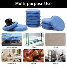 8pcs Car Wash Waxing Sponge, Round Microfiber Polishing Sponge Pads, Soft Texture, Paint Polishing And Wiping, Car Cleaning And Care Accessories - Fiber Waxing Sponge - View 10
