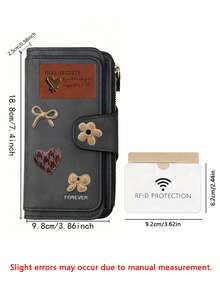Vintage Floral Bow Knot Women's Long Wallet, Multi-Card Slot Large Capacity Purse, PU Leather Zipper Coin Pouch Phone Clutch, Daily Accessory - Multicolor - View 8