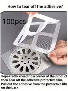 1/10/20/40/50/60/80/100pcs Disposable Anti-Clogging Drain Filter (Recommended To Replace Every 2-3 Days), (Watch Video Before Use) Disposable Shower And Bathtub Hair Catcher, Easy To Install Drain Filter Sticker, Kitchen, Sink And Laundry Room Disposable Drain Cover, Effectively Block Hair And Anti-Insect Patch - Multicolor - View 21