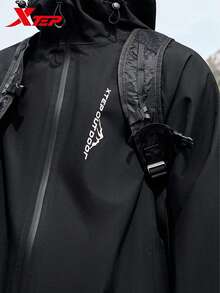 XTEP Wing Assault Jacket | New Autumn Outdoor Water-Repellent Hiking Couple Jacket For Men And Women, Solid Black - True Black - View 7