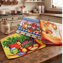 10-Piece Hand Towel Set - Kitchen Towels - Microfiber - Soft Touch - Assorted Designs - Multicolor - View 6
