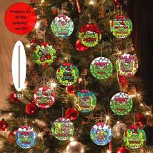 The Grinch 1pc Wooden Pendants, Christmas Decorations, Christmas Tree Decorations, Christmas Party Decorations - Multicolor - View 4