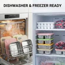 1pc Multifunctional 304 Stainless Steel Food Storage Container With Lid, Stackable Refrigerator Food Fresh-Keeping Box, Vegetable Fruit Meat Storage Organization, Leak Proof Food Preservation Box, Meal Prep Box For Kitchen, Office, Picnic, Camping - Multicolor - View 6