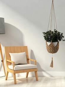 Jute Crochet Long Plant Hanging Basket, Suitable For 3-12 Inch Flower Pots, Woven Plant Hanging Rope With S-Hook, Home Decor - A - View 2