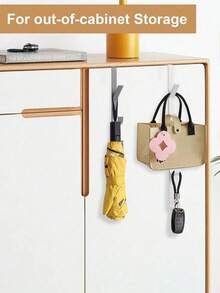 1pc Carbon Steel No-Drill Door Hook - Heavy Duty Metal Multi-Function Towel Rack | Space-Saving Vertical Design Storage Hanging Rack | Bathroom Door Towel Rack, Titanium Gold, No Drilling Required, Suitable For Bedroom - View 3