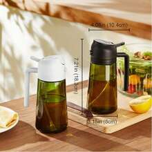 2-In-1 Glass Olive Oil Spray Bottle, Cooking Liquid Separator Bottle, 470ml, Spray And Pour Dual Use, Portion Control, Includes Stickers, Suitable For Salad, Frying And Grilling - View 9