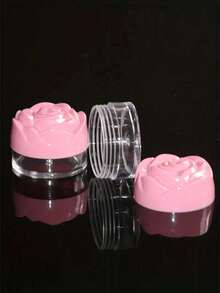 1/12/24/36pcs Plastic Cosmetic Cream Containers Empty Round Transparent Jars With Rose Lid Reusable Empty Cream Jars Mini Cosmetic Containers Suitable For Cream, Lotion Plastic Cosmetic Container Jars Empty Cream Containers Travel Cream Containers 20g - Multicolor - View 4