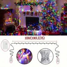 Set de 3 Piezas Cadena de Luces LED de 10M, 8 Modos de Iluminación, Impermeable, Decoración para Navidad, Fiesta, Jardín y Hogar, Varios Colores Disponibles - luz de color - Ver 3