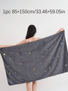2/4 Packs Embroidery Star Moon Towels Set Luxury Absorbent Quick Dry Soft Velvet Bath Towels Set 2 Bath Towel 2 Hand Towel For Bathroom Gym Bath Sheets - Dark Grey - View 4