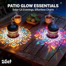 Mandala Solar Fence Light, Outdoor Projection Wall Lamp, Colorful Mandala Theme Design LED Solar Light, Suitable For Garden, Patio And Stair Lighting, Yard, Backyard And Front Door Decoration, Christmas - Solar Projector Light - View 5