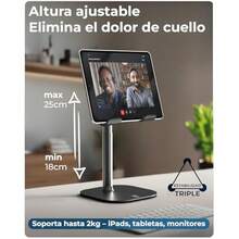 TabHolder, Soporte Ajustable para Tablet 7-10', inclinación 270°, Soporte Premium de Escritorio para iPad, Kindle, Surface y Tab - tipo de estilo como en la imagen - Ver 2