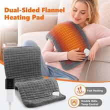 Hailicare 10-Level Temp 4-Timer Flannel Double-Sided Heating Pad Home Office Dual-Use Warm Seat Cushion Washable Christmas Gift - Grey - View 3