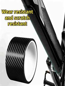 1 Roll 3D Carbon Fiber Vinyl Tape Car Sticker, Suitable For Car, Motorcycle, Phone, Computer, Door And Window Decoration, Universal DIY Carbon Fiber Vinyl Wrap, Car Scratch Detail Protection Film - Black - View 2