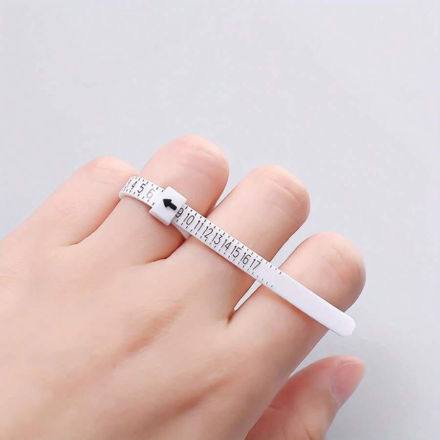 2pcs/Set Alat Pengukur Ukuran Cincin, Tali Pengukur Ukuran Jari Plastik yang Dapat Digunakan Kembali, Alat Pembuat Ukuran Perhiasan yang Jelas dan Akurat, Pengukur Ukuran Cincin AS 1-17 - Putih - View 1