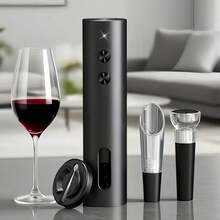 Rechargeable Electric Wine Bottle Opener With Foil Cutter, Pourer, Vacuum Stopper And Storage Base, Type-C Charging Automatic Corkscrew - Multicolor - View 13