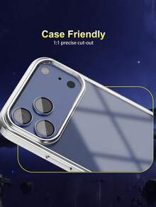 3 Packs Camera Lens Protector Compatible With Iphone 17 Pro Max/ Compatible With Iphone 17 Pro Easy Installation, Individual Ultra-Thin Tempered Glass With Aluminum Metal Circle, Case Friendly, Blue - Navy Blue - View 5