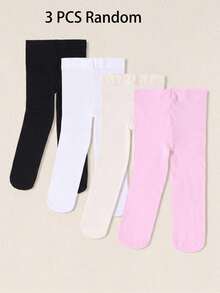 3pairs Baby Solid Tights - Multicolor - View 4