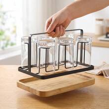 1pc Glass Cup Draining Rack, Creative Home Storage Cup Holder Hanging, Living Room Office Wine Glass Storage, Christmas Halloween Thanksgiving Easter New Year Gift - Black - View 7