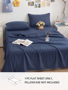 HONEYMOON 1pc Ultra Soft Solid Color Bed Sheet, Lightweight As A Cloud, Soft And Breathable, Suitable For All Bed Sizes - Twin, Full, Queen, King. Machine Washable, Essential For Home And Student Dorms, Back To School Must-Have, Royal Blue - Royal Blue - View 2