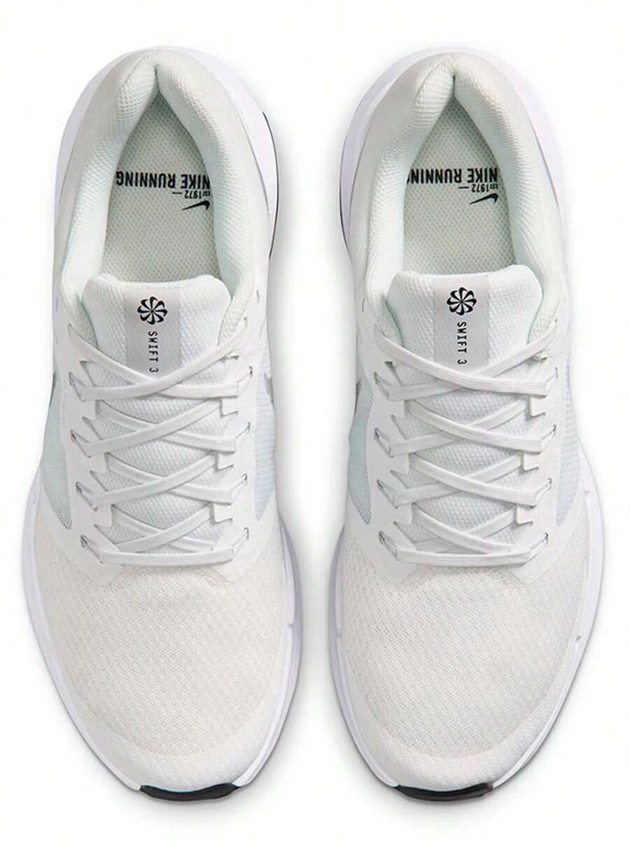 Nike 新款運動鞋 Run Swift 3 男士緩震輕便透氣健身跑步鞋 - 白色/灰色 - 查看 1