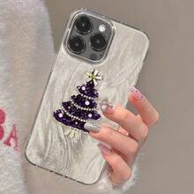 Premium Purple Christmas Tree Phone Case Compatible With Apple 16 Pro Max 14 Plus 15 Pro 13 Feather Yarn 12 11 - Multicolor - View 2