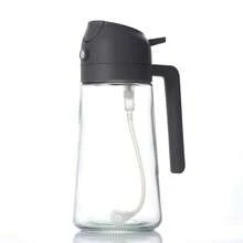 Plastic Large-Capacity Press-Type Oil Bottle For Kitchen, Non-Greasy Atomizing Oil Sprayer. - Multicolor - View 8