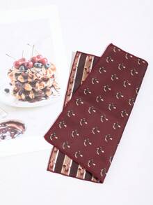 Burgundy Bird Print Pocket Square, Men Formal Business Wedding Suit Breast Pocket Accessory - Burgundy - View 2