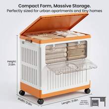 Mobile Office Storage Cabinet On Wheels; Storage Box For Silk Fabrics; Foldable Organizer Bin With A Lid And Dual-Opening Access; Premium Dust-Proof Fabric Storage Unit For High-End Studios, Designed To Protect Luxury Fabrics And Finished Garments - Upgraded Fabric Storage Box - View 6