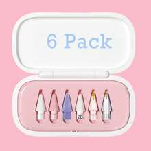 6pcs Replacement Nib Set With Pen Case, Compatible With Apple Pencil, Upgraded Nib, Compatible With Apple Pencil 2nd Gen, 1st Gen, Pro USB-C And Stylus Pen, Needle-Like Nib, Pro Pen Set - Multicolor - View 13