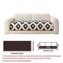SANMOSPIN 1PC Solid Color Plush Sofa Cover - Modern Non-Slip Warm Sofa Protector, Soft Cotton Plush Material Sofa Cushion, Suitable For 1-4 Seater Sofa - Machine Washable Polyester Home Decor - Black - View 14