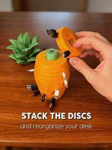 Pineapple Cable Organizer Tray, Desktop Tidiness Assistant, Modular Segmented Design, Cable Management Organizer, Easily Store Multiple Data Cables, Home Desktop Decor, Office Use, Gaming Desk, Neat Cable Storage, Gift Recommendation, Birthday Gift, Couples, Friends, Classmates, Family Gift, Party Gift - Multicolor - View 6