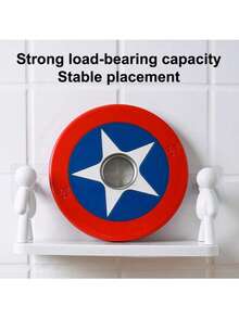 1pc Plastic Modern Wall-Mounted Storage Rack, Human-Shaped Design, Minimalist Style, Suitable For Kitchen Or Bathroom, Bathroom Organizer, Tripod, 10 Inch, 3 Colors Available, No Drilling Required - Multicolor - View 7