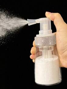 Rhinestone-Decorated Powder Spray Bottle (Suitable For Various Powders, Including Volumizing Powder); Refillable, Transparent, Push-Style Design; Ideal For Home Use And Hair Salons; Perfect For Occasions Like Christmas And Halloween. - Multicolor - View 13
