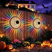 2.Mandala Diamond Design Solar Projection Wall & Table Lantern, Metal Pierced Iron Craft Night Lamp, Flexibleuse Fixture For WallMount, Hanging & Tabletop, Ornament For Desk, Patio, Courtyard, Halloween Christmas Easter Day Of The Dead Festival Decor - Mandala Diamond Pattern Projector Wall Lamp - View 9